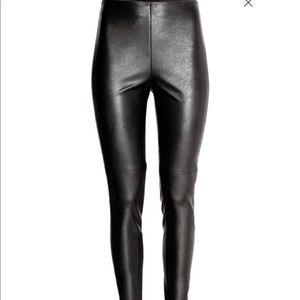 H&M Black Faux Leather Leggings
